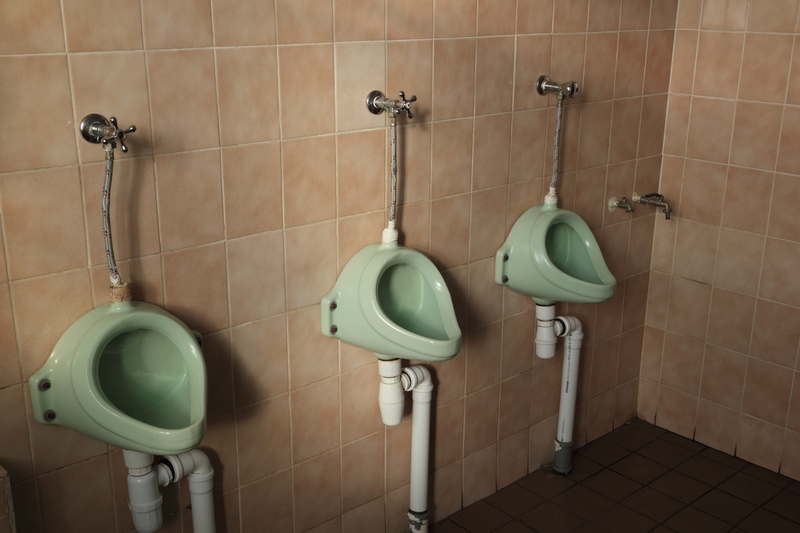 urinals, home, indoors, bathroom, liepaja, clean, public restroom, wall - building feature, tile, public building, green color, convenience, metal, domestic bathroom