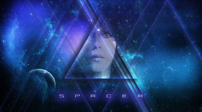 star - space, astronomy, body part, night, adult, music, digital composite, 720P, looking, technology, polyscape, young adult, space, human body part