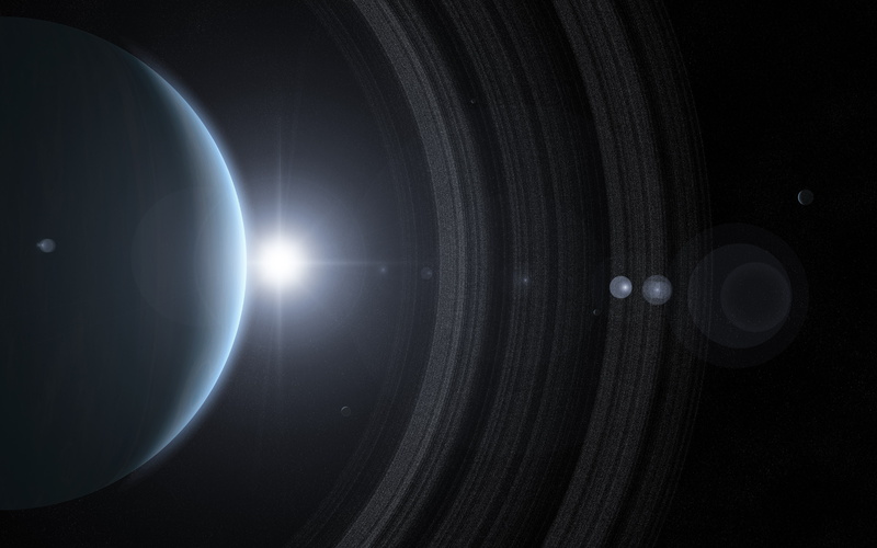 stars, planet, 4K, the sun, gas giant, ring