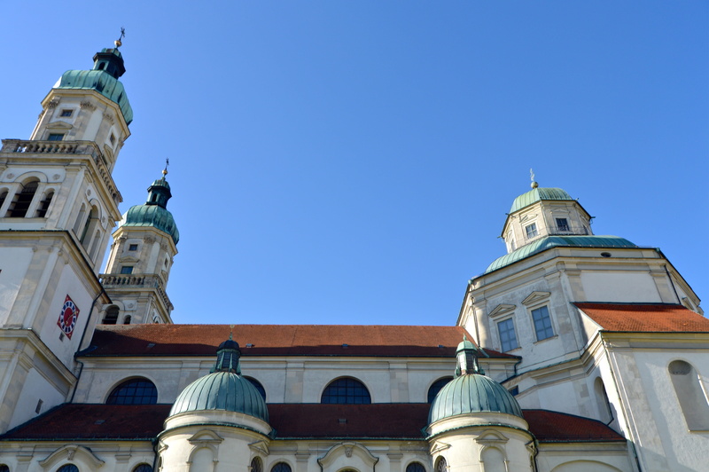 clock, st, building, St Lorenz Basilica, low angle view, baroque, Architecture, blue, residence, religion, spirituality, travel destinations, day, built structure
