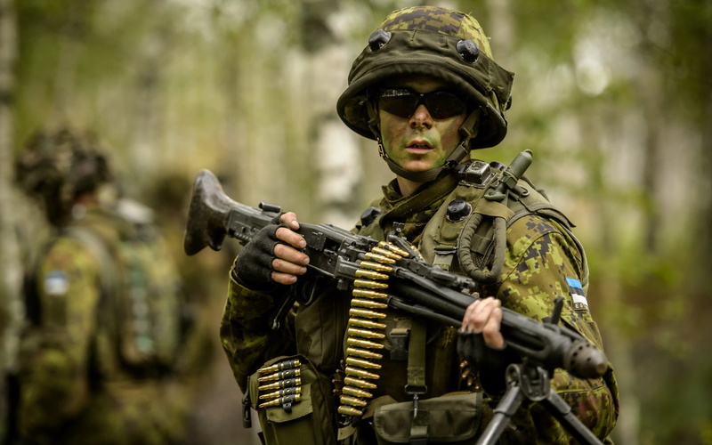 soldier, 1080P, army soldier, camouflage clothing, security, aggression, clothing, assault, soldiers, special forces, one person, Estonian Army, gun, young adult