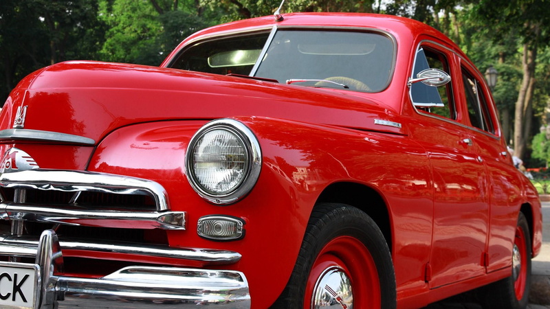 shiny, old, headlight, metal, transportation, retro styled, no people, red, pobeda, motor vehicle, day, truck, outdoors, vintage car, m20, stationary, car
