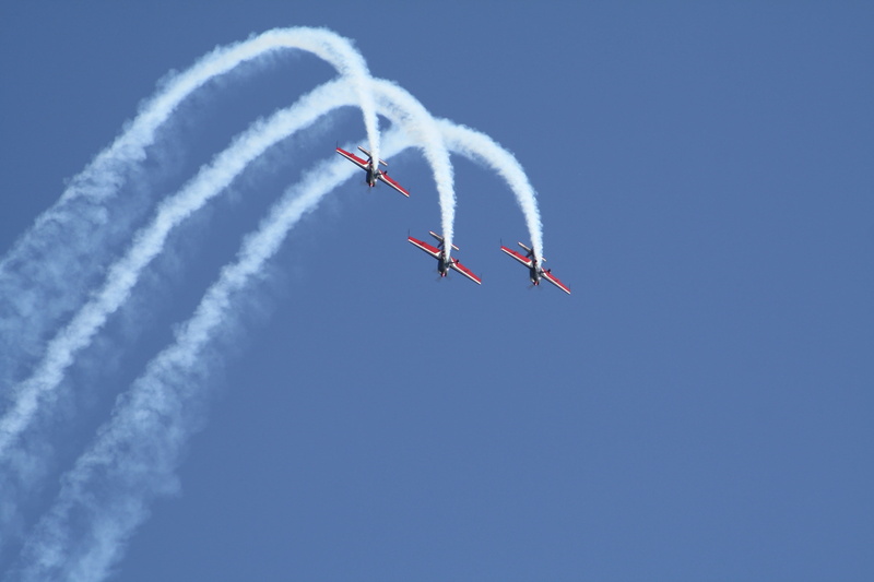 formation, 4K, stunt, flugshow, upside down, sky, outdoors, airplane, smoke - Physical Structure, mode of transportation, air Vehicle, blue, fighter Plane