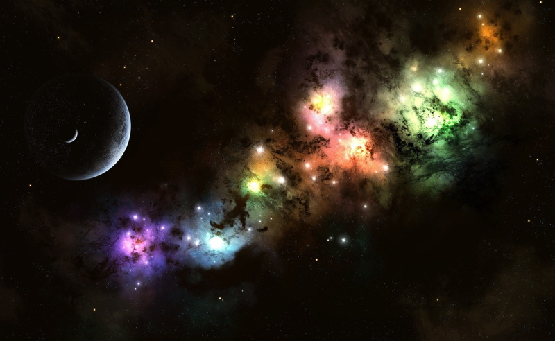 multicolored, no people, multi colored, purple, sky, nature, 2K, night, Clouds, illuminated, infinity, moon, astronomy, outdoors, beauty in nature, globular star cluster