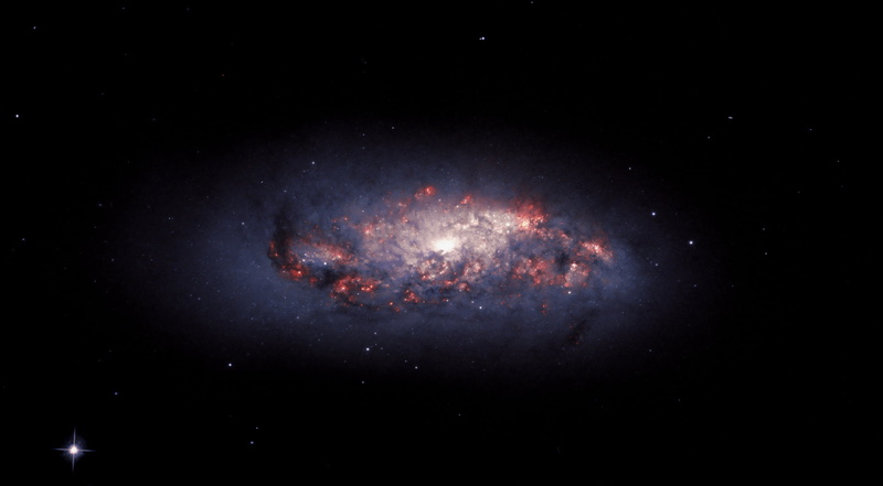 Galaxy, Cosmic dust, Star formation regions, Stars, Gas clouds, Hydrogen gas, Constellation of Aries, NGC 972, Spiral galaxy, 70 million light-years, 1080P