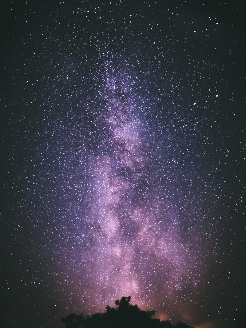 4K, low angle view, evening, scenics - nature, dark, nebula, milky way, tranquil scene, starry sky, astronomy, moon, planet, cosmos, photo