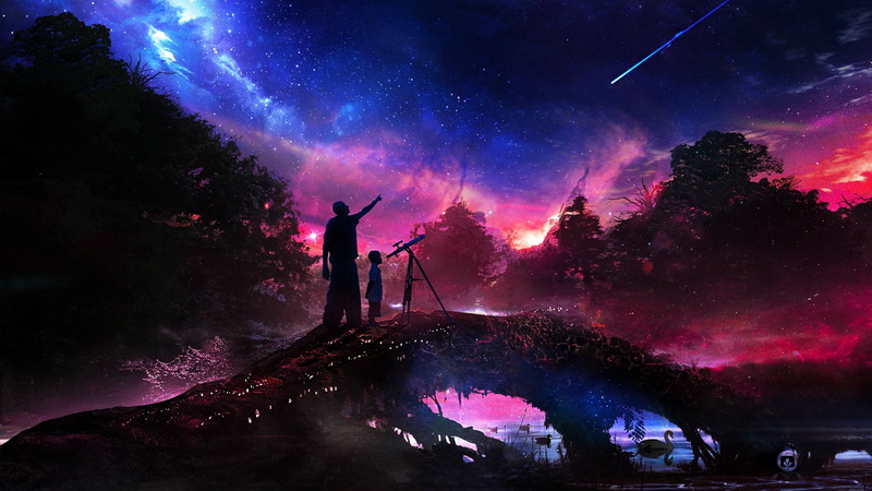 fantasy, Desktopography, dying, Beauty, 2K, Star, art, digital