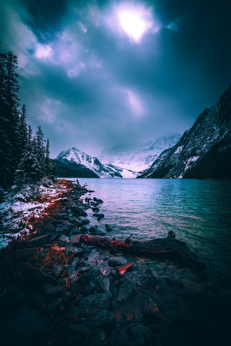environment, canada, forest, mountain, gray, 5K, mountains, landscape, water, sunlight, outdoors, travel Destinations, cold temperature, fog, white, scenics