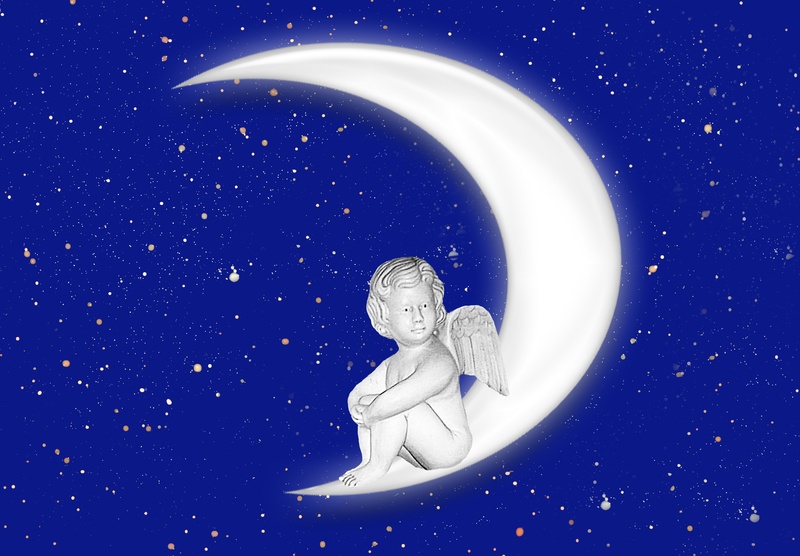 no people, fantasy, star - space, moon, crescent, human representation, creativity, map, symbolism, digital composite, 5K, spirituality, sculpture, blue