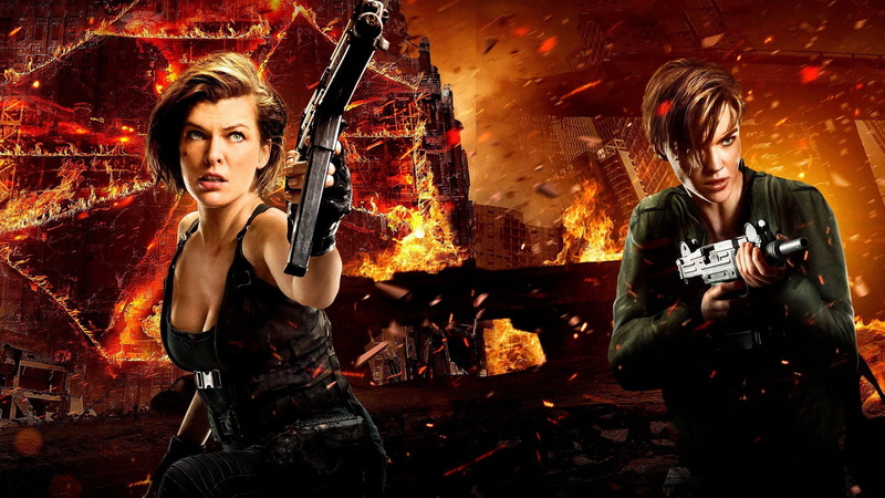 1080P, background, action, fire, Resident Evil: The Final Chapter, weapons, fiction, Ruby Rose, poster, Milla Jovovich, flame, sparks, horror
