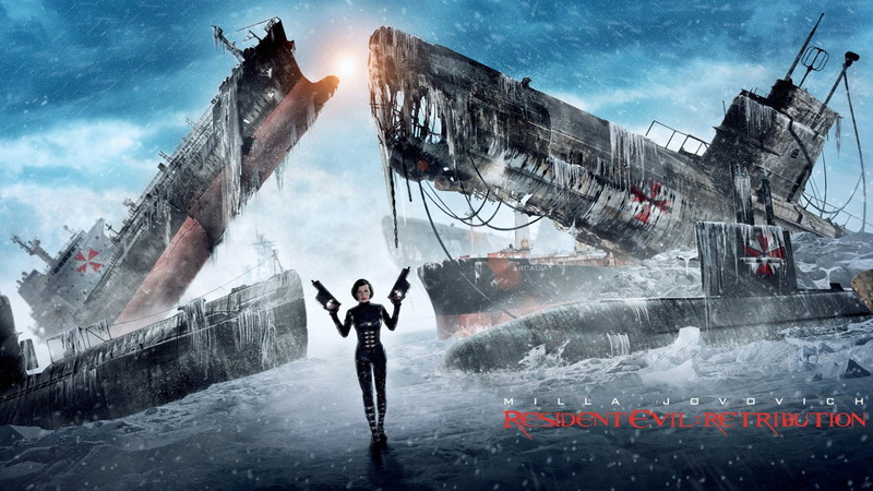 two people, people, Submarine, resident, mid adult, evil, sky, emotion, Resident Evil: Retribution, Milla Jovovich, 1080P, sport, Alice (Resident Evil)