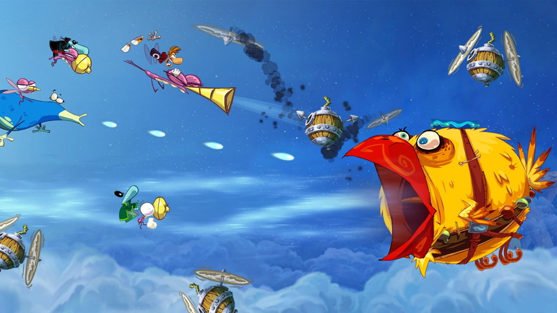 Rayman, Ubisoft, built structure, blue, vertebrate, cloud - sky, digital art, nature, representation, animals in the wild, video games, night, bird, animal wildlife