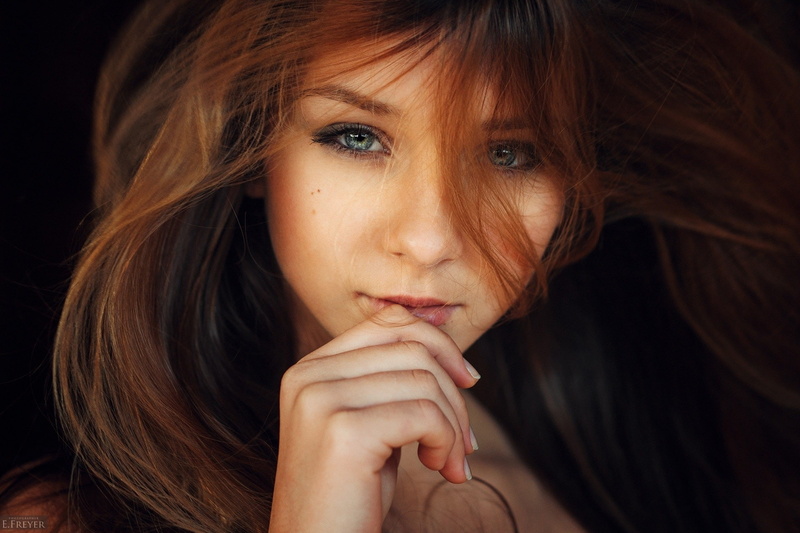 portrait, face, Christina Vostruhina, 1080P, Evgeny Freyer, redhead, women