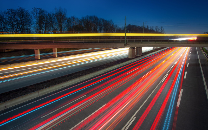 night, transport system, street, red, highway, no people, movement, city, headlight, vehicle, auto-trail, vehicle light, mode of transportation, light trail