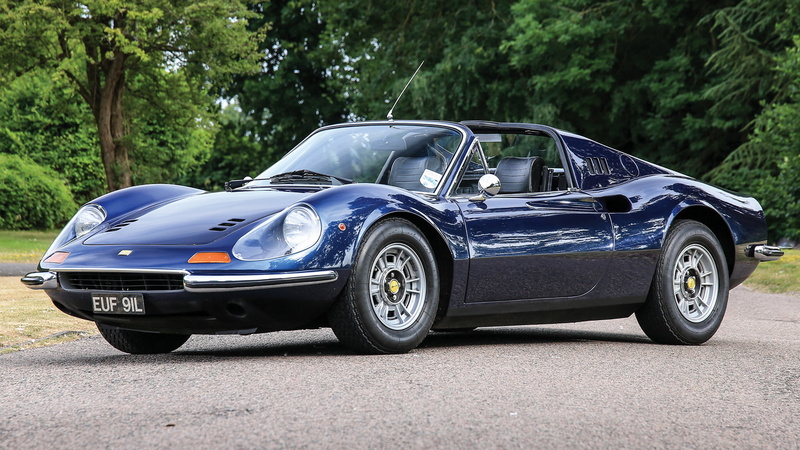 Ferrari, 1080P, Sport Car, Convertible, Dino 246 GTS, Old Car, Blue Car, Grand Tourer, Car