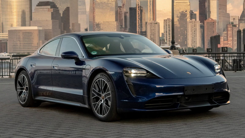 Porsche, Blue Car, Electric Car, Car, Grand Tourer, 1080P, Porsche Taycan Turbo