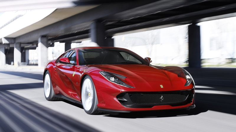 Grand Tourer, Vehicle, Ferrari, Supercar, Ferrari 812 Superfast, Car, 1080P, Red Car