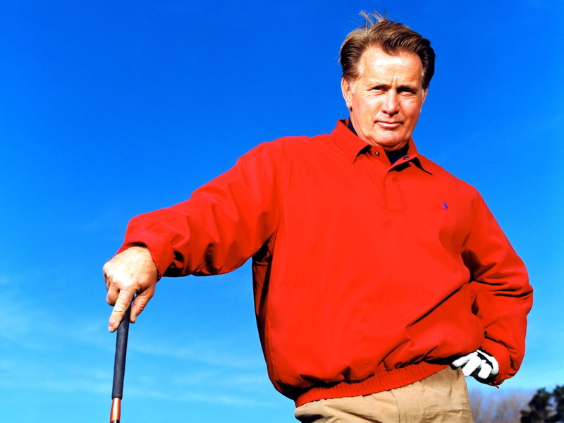 720P, nature, golf club, top, posture, front view, red, standing, happiness, collared, blue, waist up, sport, mature adult, adult, sky, outdoors, one person