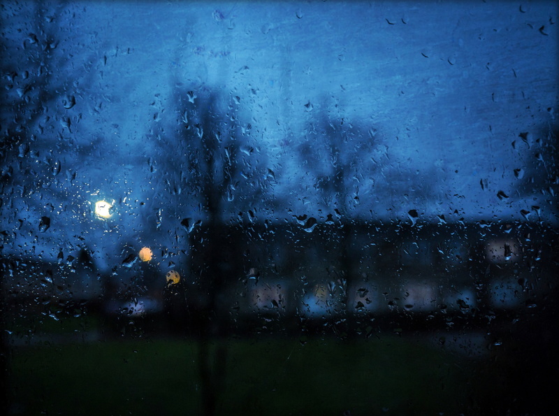 lumix, wet, 4K, no people, Rain, transparent, full frame, Blue, Inside, Autumn, day, Window, raindrop, stay, monsoon, nature, focus on foreground, close-up