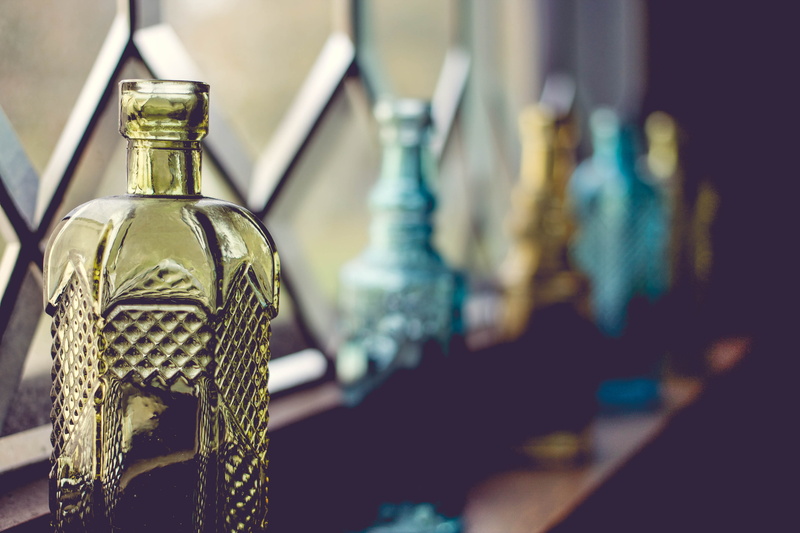architecture, close-up, color, five, art and craft, perfume sprayer, assorted, 4K, photography, sill, still life, food and drink, surface, yellow, bottles