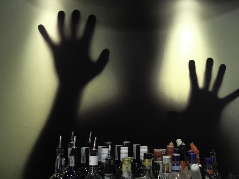 human limb, shadow, beer, back lit, indoors, lifestyles, assorted, human hand, spooky, silhouette, pub, drink, mammal, shadows, fear, alcohol, glass - material