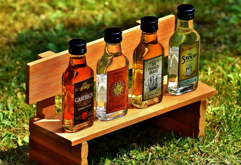 Origin, grass, plant, communication, herb, still life, Bottles, wood - material, alternative medicine, day, glass, sunlight, Alcohol, land, 4K, healthcare and medicine