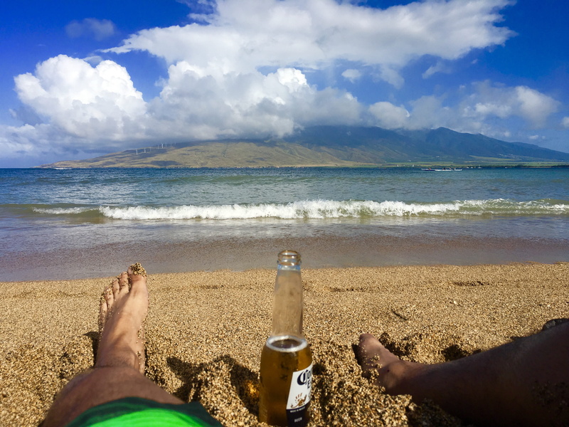 scenics - nature, beach, lifestyles, land, person, summer, human body part, hand, 4K, beverage, alcohol, kihei, toe, barefoot, united states, human, beauty in nature
