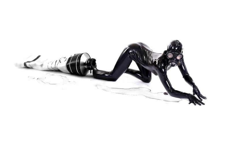 black, 2K, toxic, 3d and abstract, paint, female