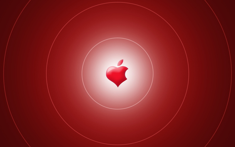 logo, background, poster, apple, heart, picture, red, 2K, shaped