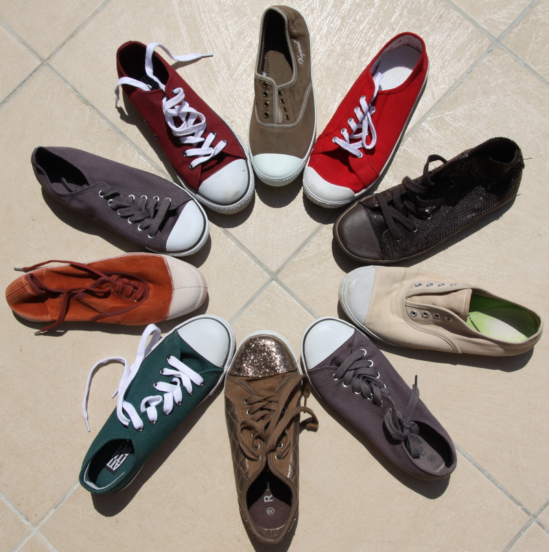 assortment, autumn, black color, still life, sports shoe, choice, spring, variation, slipper, fresh, palette, indoors, low, shoes, summer, mixture, baskets