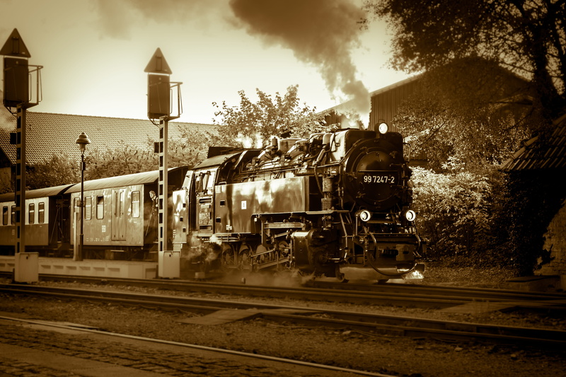outdoors, Steam Locomotive, track, railway station, narrow gauge railway, railroad track, platform, locomotive, small ground, nostalgia, railway, steam train