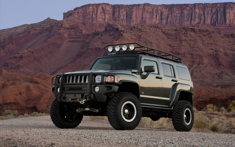black, 2009, hummer, suv, jeep, 1080P, sema