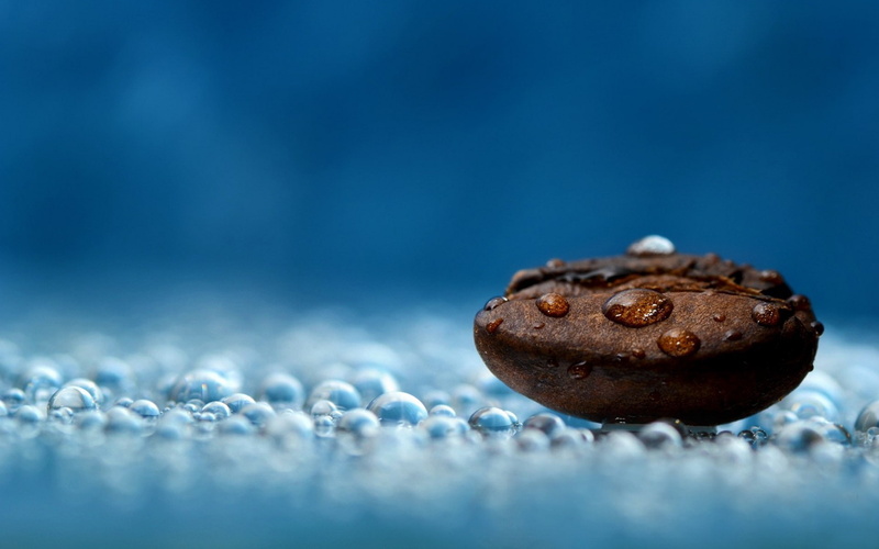 Bean, Coffee, 1080P, brown, Drops, stone, Water