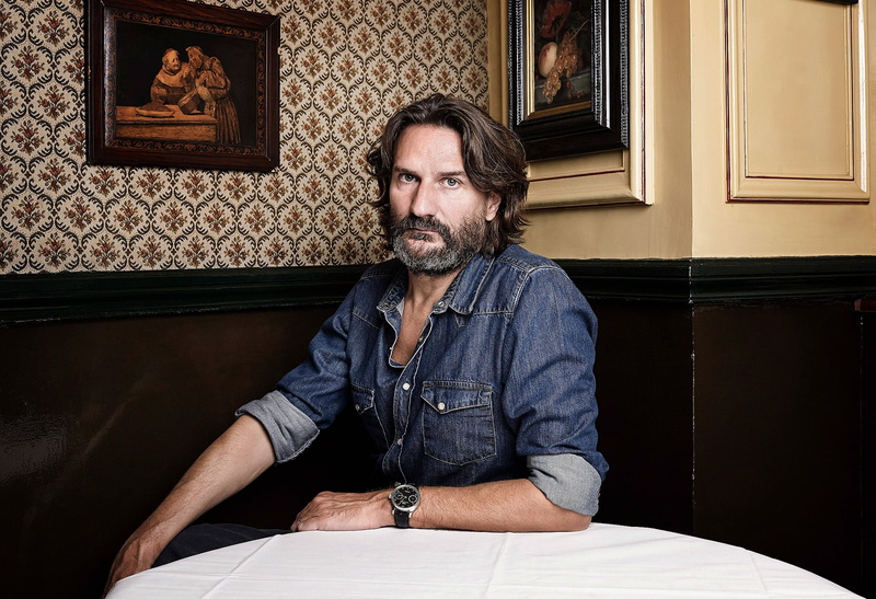 button, blue, sleeved, long, s, man, shirt, men, writer, 720P, denim, beard, frederic beigbeder