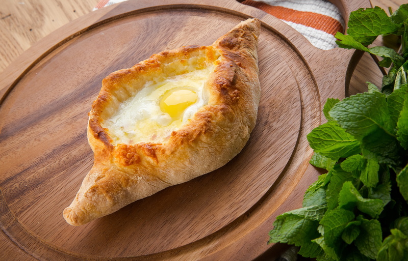 greens, 2K, khachapuri, egg