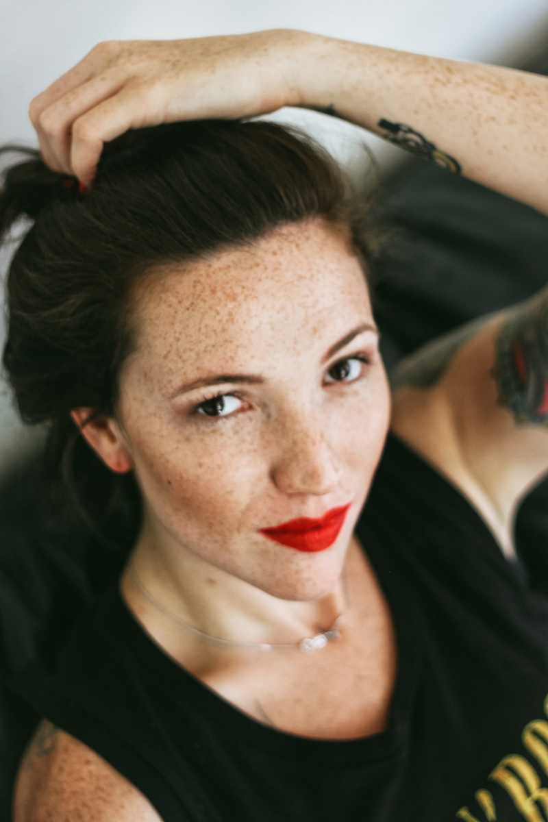 vsco, lifestyles, hairstyle, front view, ph, lipstick, human lips, red lipstick, beautiful woman, adult, 2K, young adult, looking at camera, girl, one person