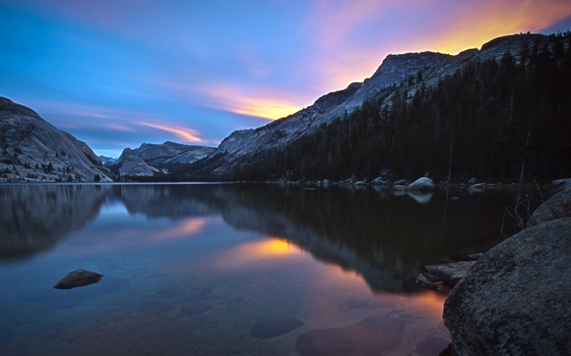 lake, rock - object, scenics - nature, solid, no people, 2K, non-urban scene, lakes, sunrise, hd, beauty in nature, lomo, photo, reflection lake, rock