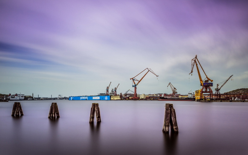 cloud - sky, nautical vessel, water, reflection, sea, photo, construction equipment, pier, shipping, wallpap, no people, shipyard, hd, machinery, lomo