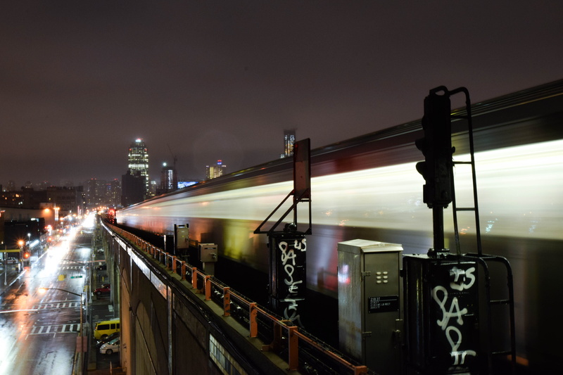 united states, transportation, design, nature, night, motion, on the move, fast, built structure, new york, lights, public transportation, background, bridge - man made structure