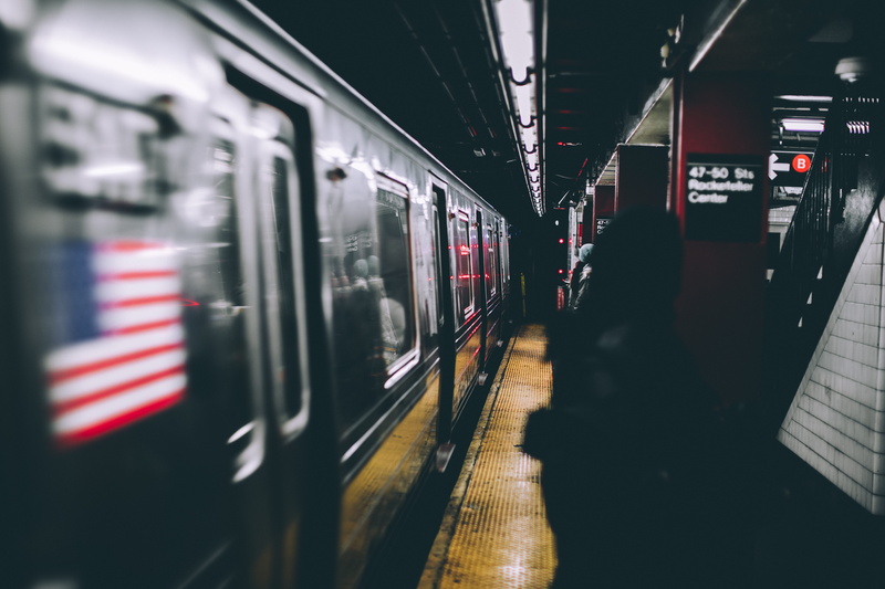 motion, railroad station, 5K, subway, station, city, illuminated, new york, rail transportation, urban, train, mode of transportation, railroad station platform