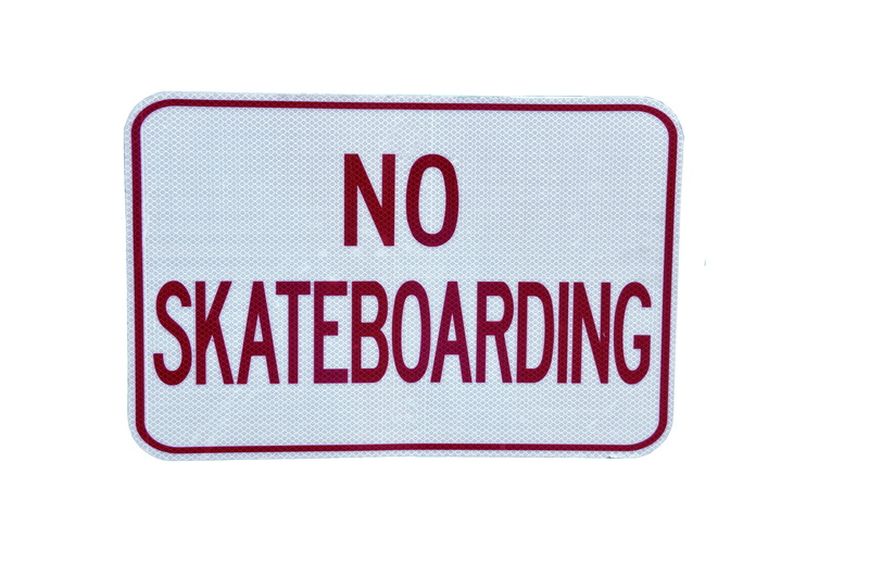 food, Sign, caution, street, indoors, background, warning, ban, white background, forbidden, container, no skateboarding, 4K, still life, danger, capital letter