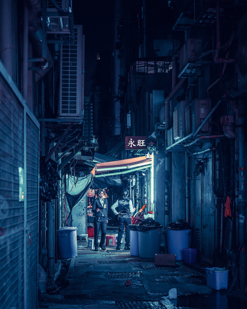real people, city life, standing, beside, urban, people, garbage can, can, industry, fuel and power generation, woman, persons, asian, illuminated, building exterior