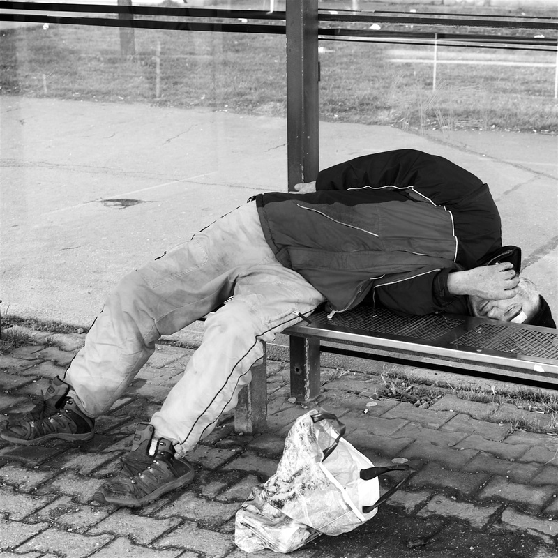sleeping, drunk, 1080P, day, one person, homeless, hopelessness, sadness, seat, problems, men, working, street, society, real people, bench, occupation
