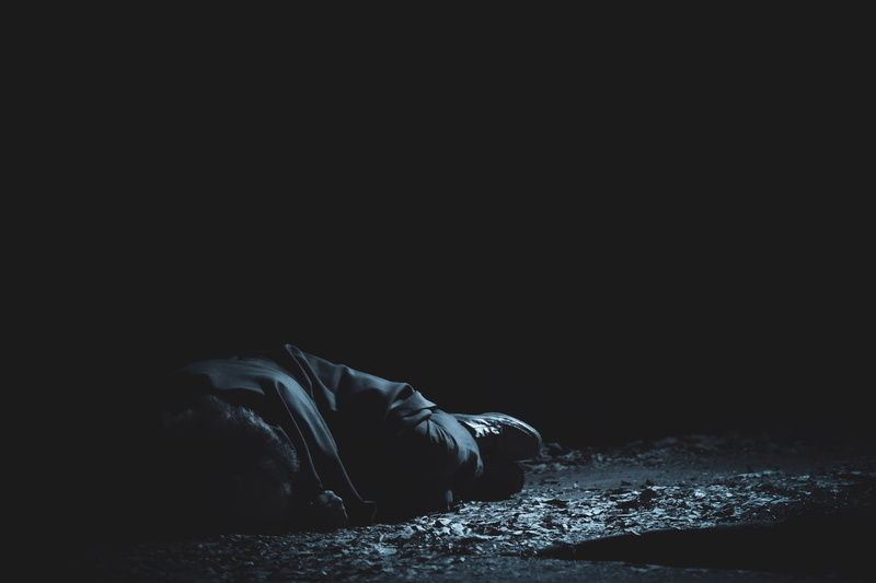 night, nature, city, dark, relaxation, men, real people, hopelessness, despair, sadness, copy space, lifestyles, person, lying down, 5K, one person, ground