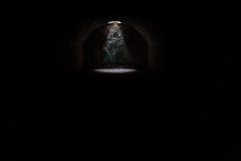 architecture, arch, spirituality, mystery, 4K, indoors, tunnel, black background, underpass, spooky, religion, no people, belief, studio shot, built structure
