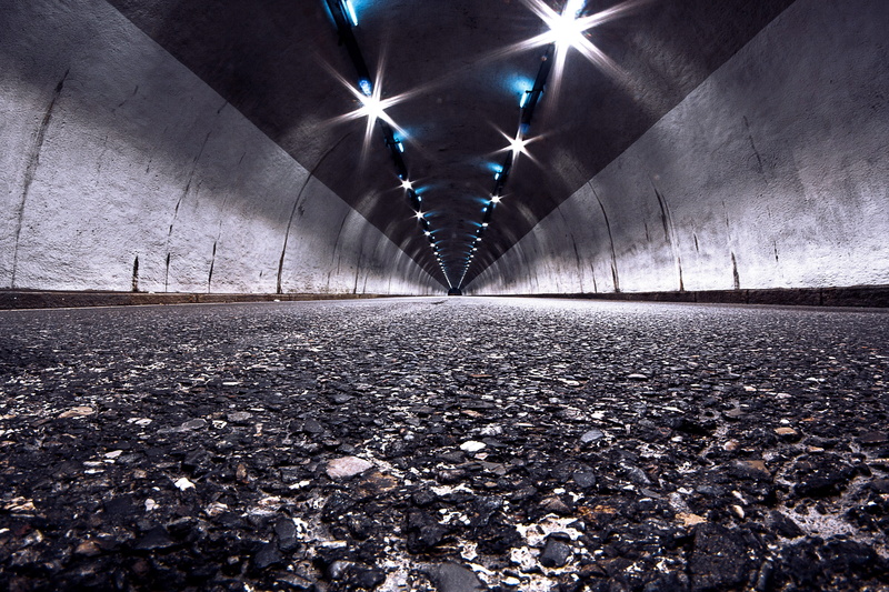 built structure, no people, photo, street, pavement, light, ceiling, diminishing perspective, surface level, direction, night, angle, low, 4K, public transportation