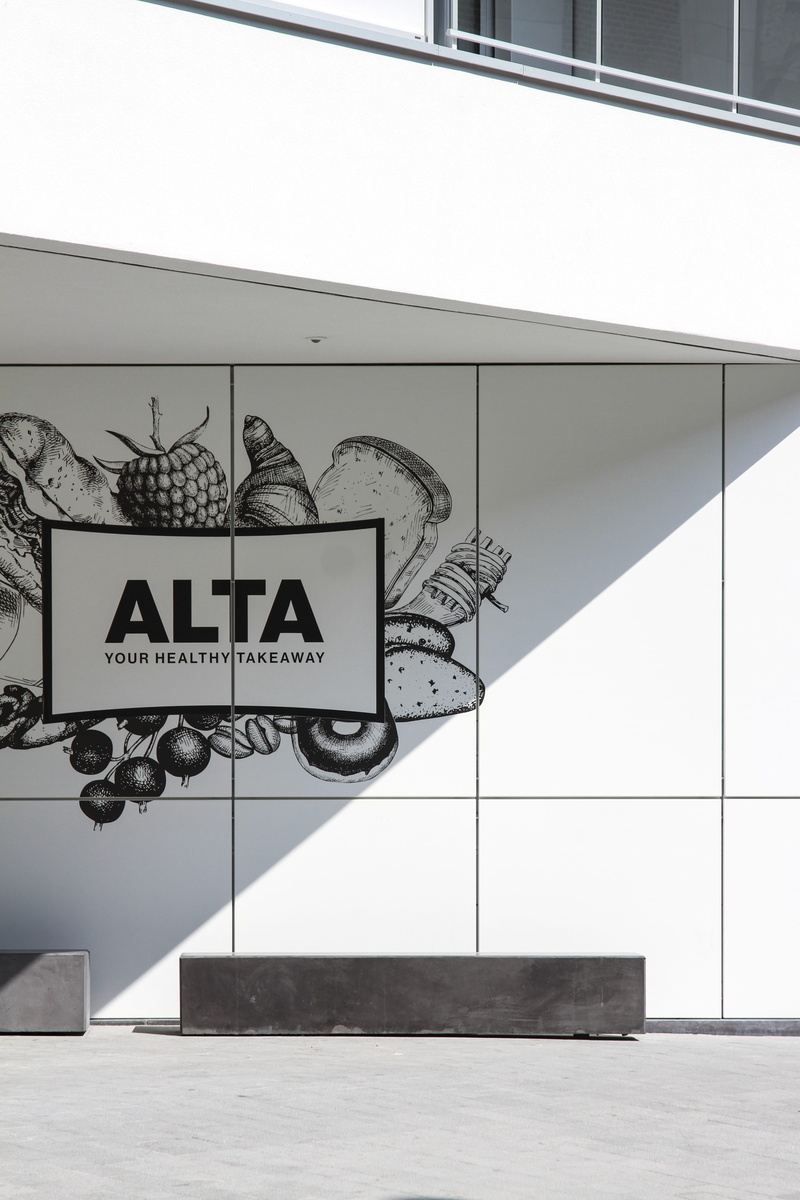 urban, black and white, black, window, urban Scene, shadow, 5K, sign, alta, street, store, outdoors, healthy, food, takeaway, logo, wall - Building Feature