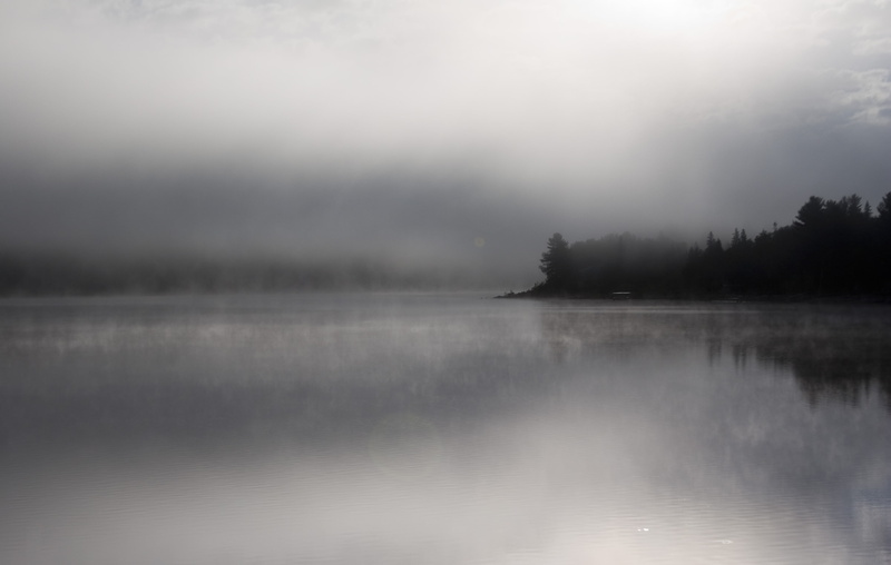 reflection, photography, lake, forest, landscape, 2K, water, black, michigan, foggy, tranquil Scene, river, Dead River, river basin, Fog, island, scenics