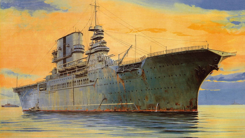 gray, battleship, travel, ship, architecture, mode of transportation, nautical vessel, figure, no people, USS Saratoga (CV-3), decline, nature, 1080P