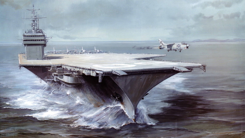 Warships, United States Navy, Aircraft Carrier, USS Saratoga (CV-60), 1080P